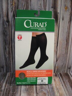 CURAD KNEE HIGH MEDICAL COMPRFESSION HOISERY - BEIGE - SIZE B